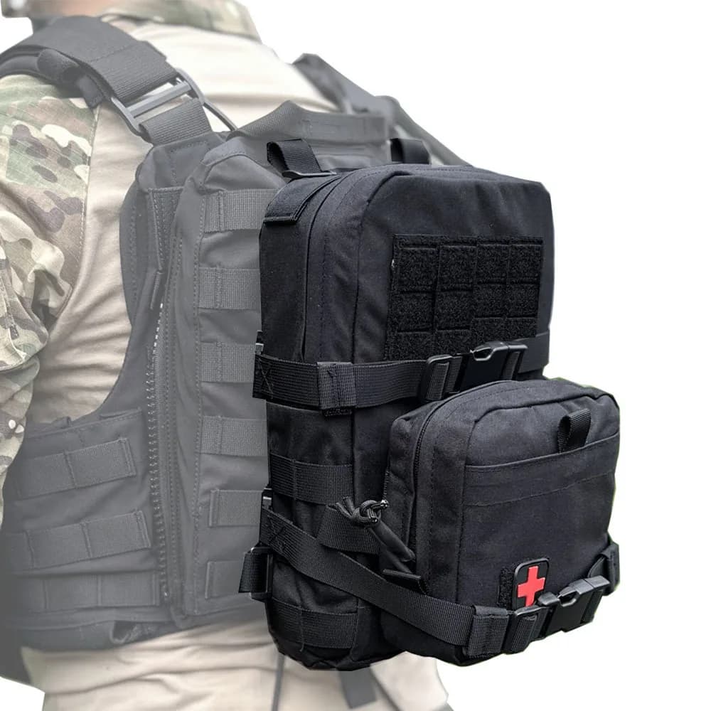 Mini Hydration Bag 2 In 1 Mini Hydration Pack Rip Away IFAK Medical Pouch Med Patch MOLLE Pouch Hunting Bag