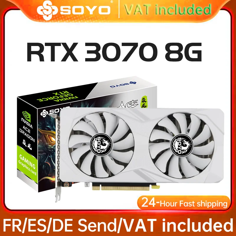 RTX 3070 SOYO games Graphics Cards NVIDIA GeForce 8GB GDDR6 256 Bit downtop GPU Video Card Computer components RTX3070