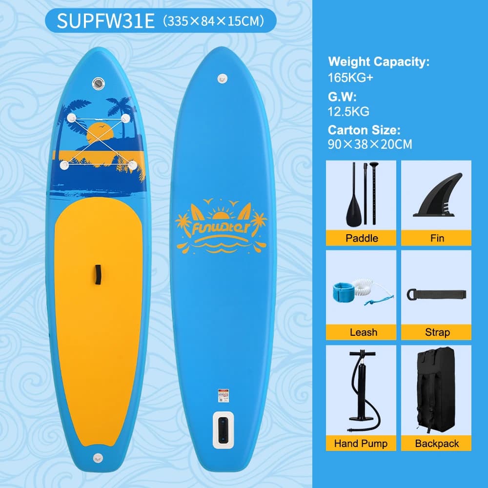 FunWater Inflatable Stand Up Paddle Board Paddling Board Surfboard Surf Sup Board 320-385CM  Non-Slip Water Sport Paddle Board
