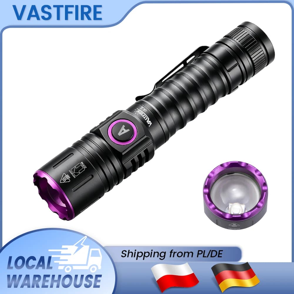 365nm UV Taschenlampe USB-C Rechargeable, Blacklight Flashlight for Pet Urine Detector & Counterfeit Money Check, Waterproof UV Torch, EU Local Stock