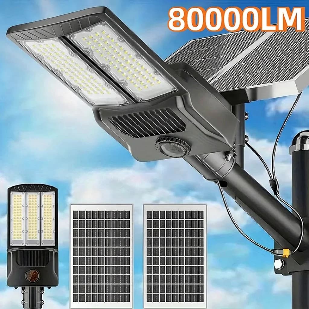 Aluminum Solar Street Lights Outdoor 50000lm Solar Security Flood Lights Dusk to Dawn with Motion Sensor for Street,Park,Barn