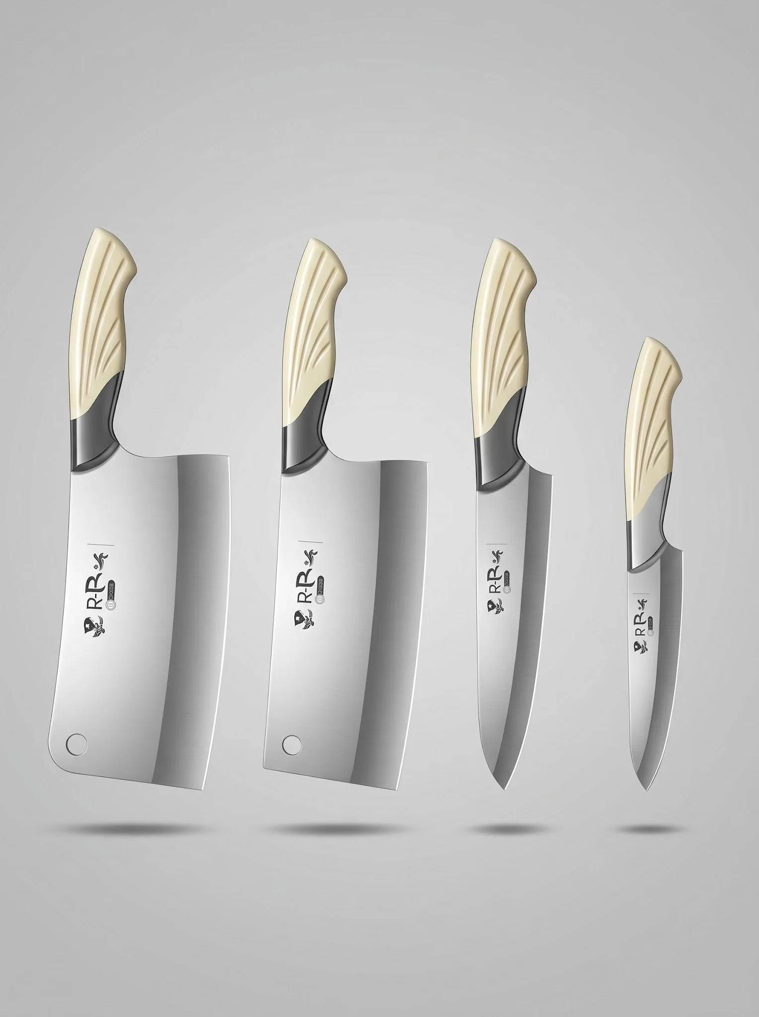 7-piece set of high-quality stainless steel professional kitchen knives, including bone cutting knives, slicing knives, scissors