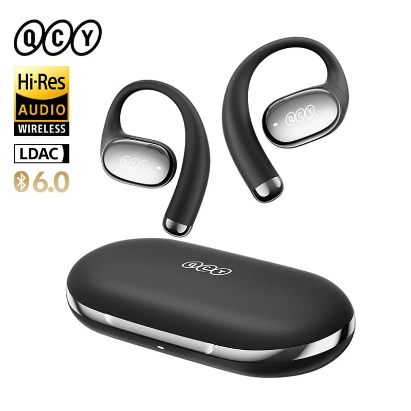 QCY Crossky R70 Open-Ear Wireless Headphones Hi-Res with LDAC OWS Earphones Bass Boost Bluetooth 6.0 Earhook Sport Earbuds 52Hrs