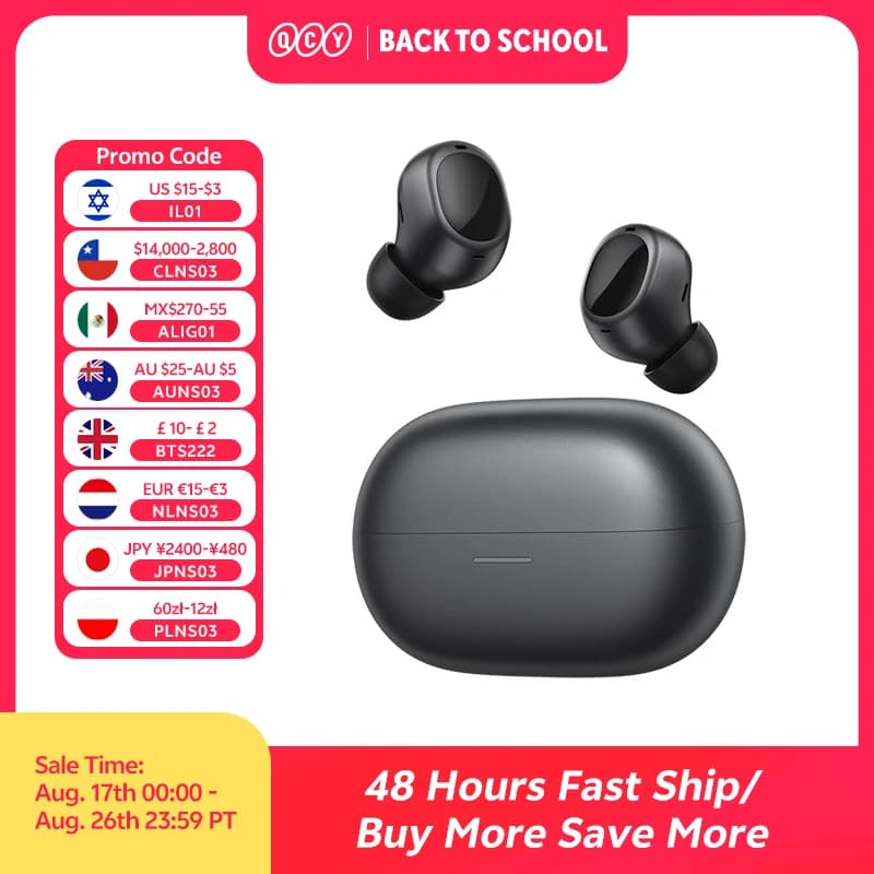 QCY MeloBuds A30 Wireless Earbuds 60dB Adaptive AI Scene ANC 8-Mic 3-Device Connect Bluetooth Earphones LDAC Hi-Res Headphones