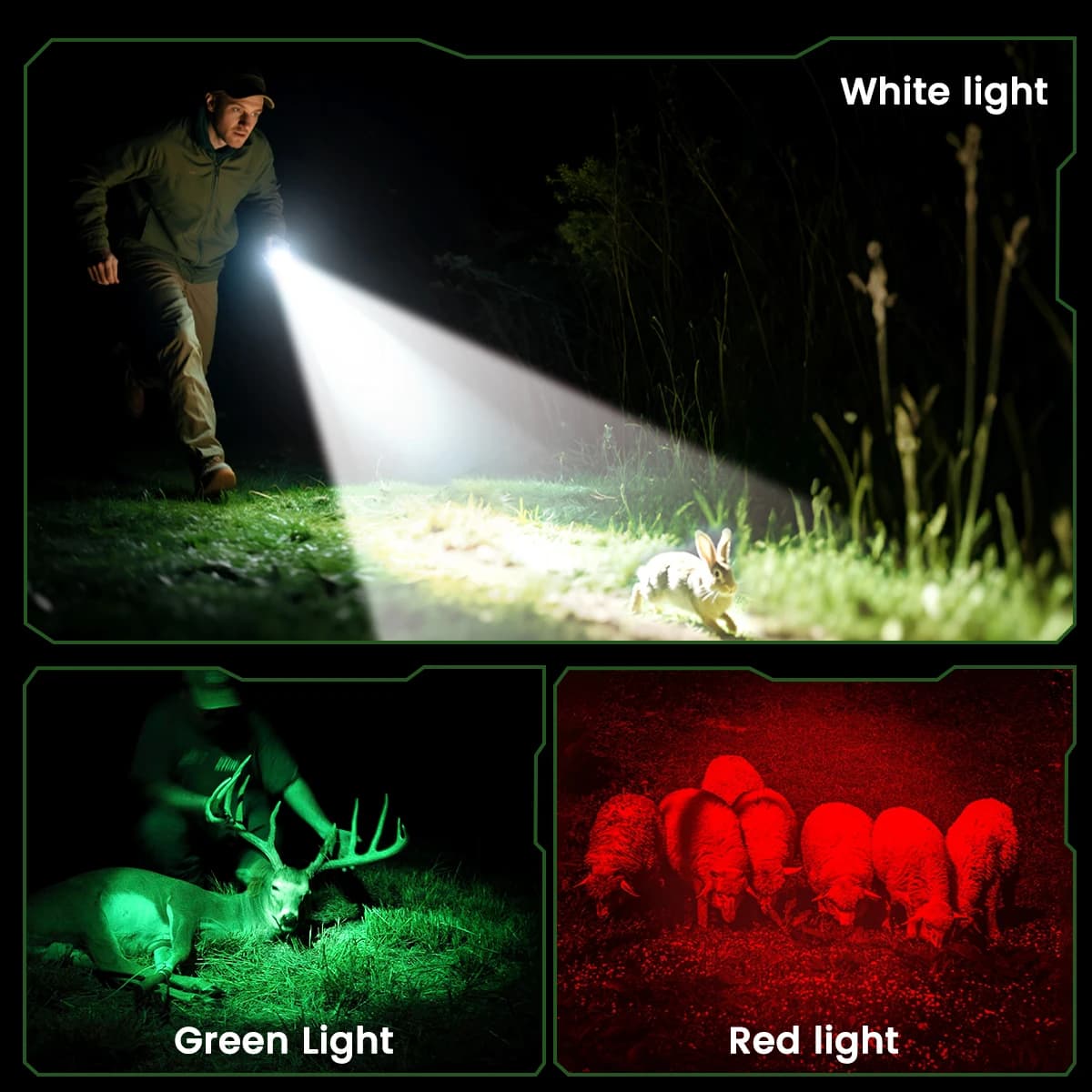 EU Local Stock High Lumen Tactical Hunting LED Torch, USB-C Rechargeable Long Range 400-800M Waterproof Flashlight, Complete Set with 18650 Battery & Charger for Wilderness Hunting Night Patrol Camping & Outdoor Emergency