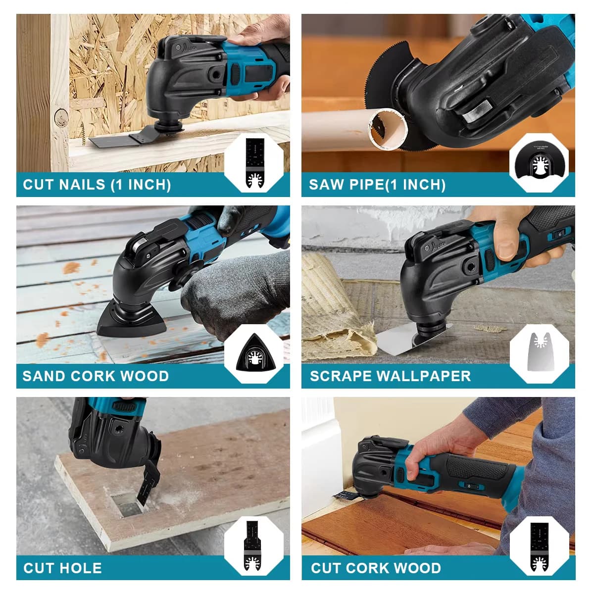 For MAKITA Quick release Oscillating Tool Brushless Multi Functional Tool Renovator Electric trimmer Compatible For MAKITA Battery