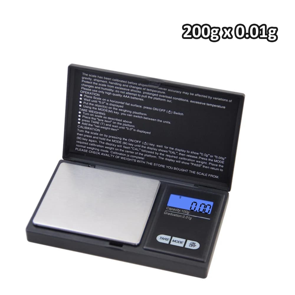 0.01g Jewelry Mini Stainless Steel Electronic Scale Digital Pocket Scale Gold Gram Balance Weight Scale Portable Pocket Scale