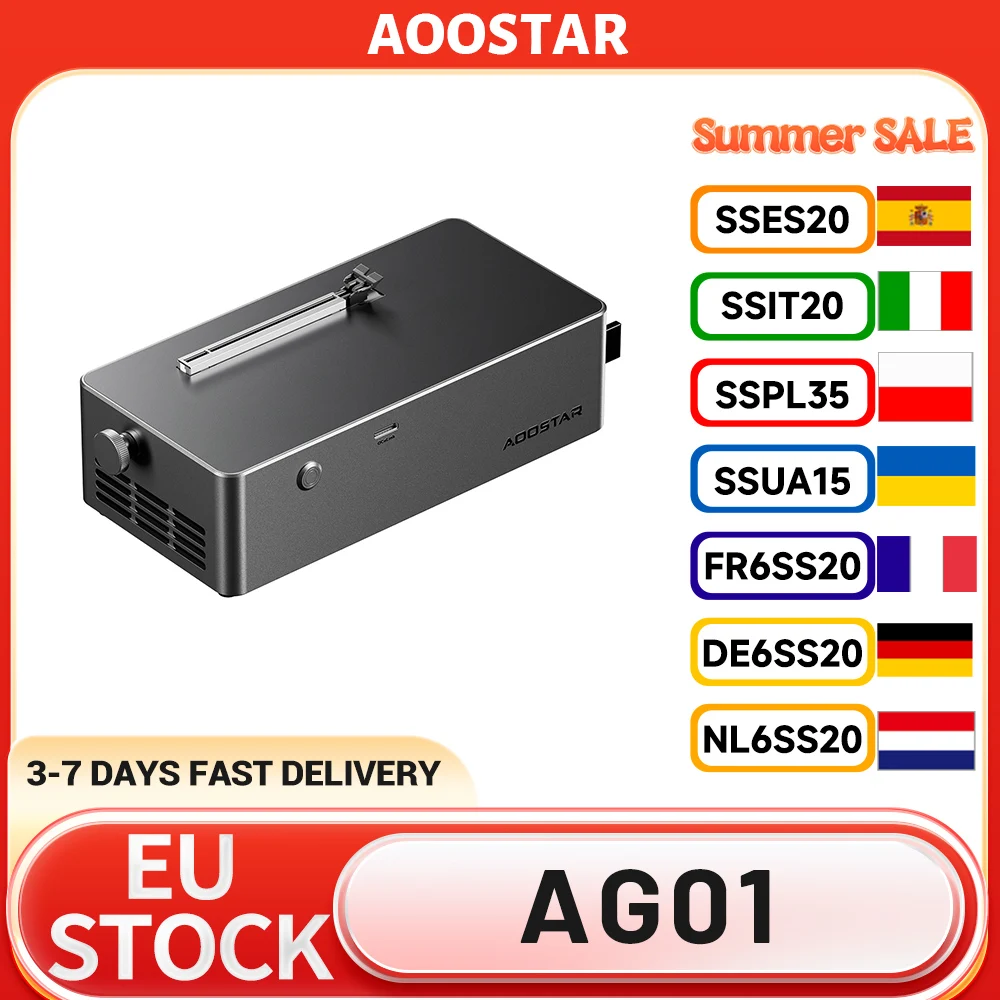 AOOSTAR AG01 eGPU Dock with Oculink Port, Built-in 800W Power Supply, Supports TGX Interface Hot-swap