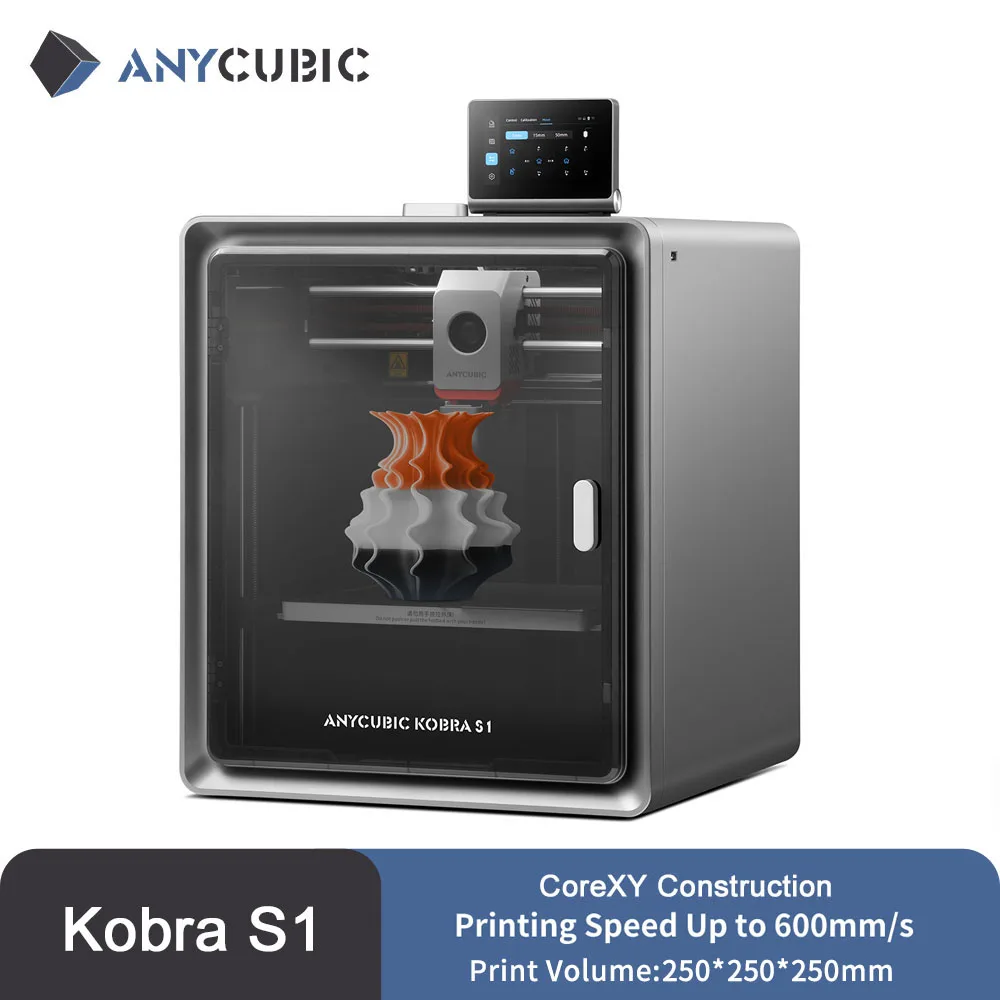Anycubic Kobra S1 Combo Multi-Color 3D Printer Max Speed 600mm/s Core XY Stable Structure High Precision 3D Printer