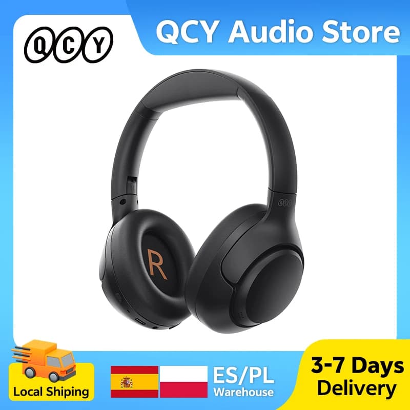 QCY H3 ANC Wireless Headphones Bluetooth 5.4 Hi-Res Audio Over Ear Headset 43dB Hybrid Active Noise Cancellation Earphones 60H