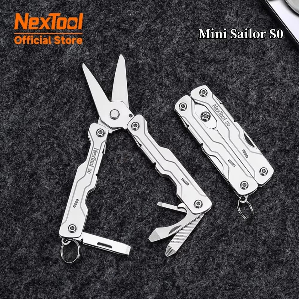 NexTool 8 In 1 Mini Sailor Scissors S0 Micro Keychain Multitool Screwdriver Portable Pocket Folding EDC Tool for Travel