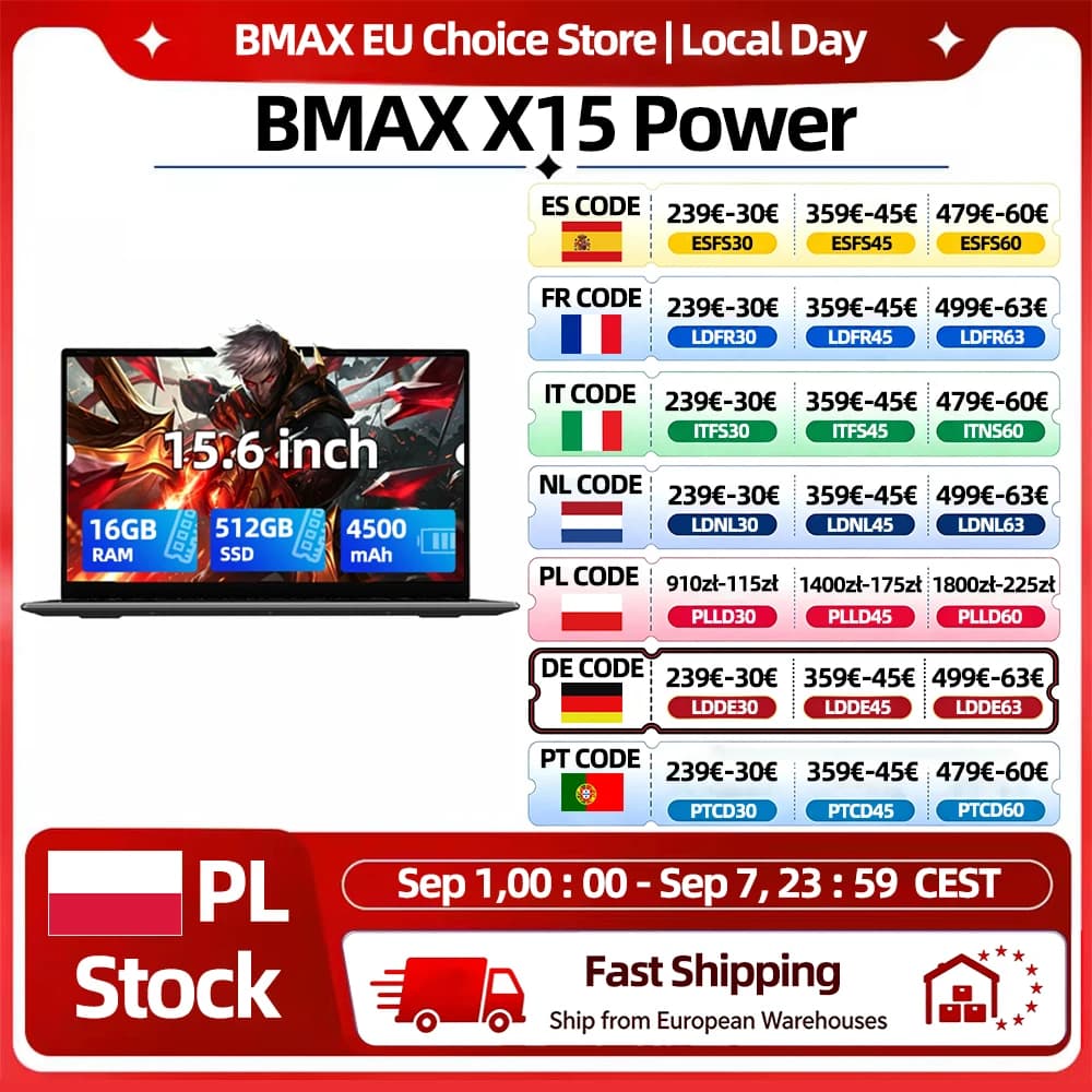 BMAX X15 Power Laptop 15.6 Inch 16GB RAM 512GB SSD Intel I3-8109U Windows 11 Notebook 1920*1080 HDMI Wifi USB PC