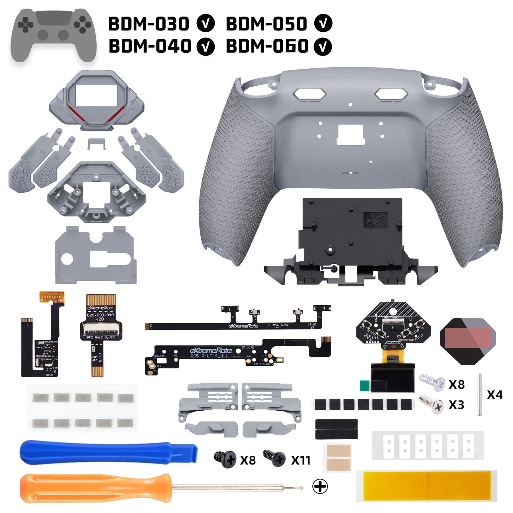 eXtremeRate SPARK Back Paddles Kit for ps5 Controller BDM-030 040 050 060 models, Remappable 4 Back Buttons Set-Rubberized Black