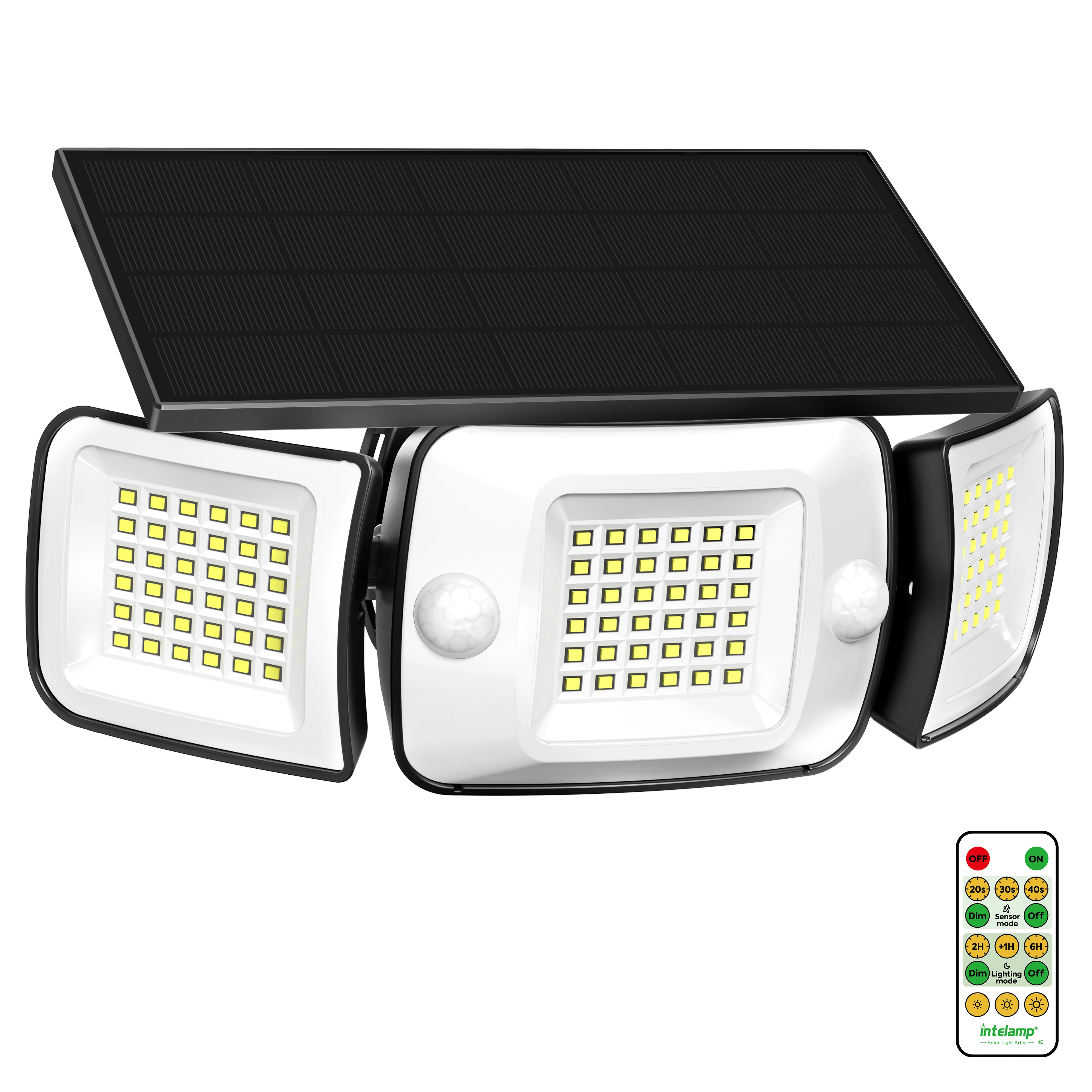intelamp Powerful Solar Security Lights Outdoor Solar Light 6000mAh Outdoor Solar Light with Motion Sensor 1200LM IP65 Waterproof Outdoor Lighting LED Security Spotlight Outdoor Wall Lighting For Garden Yard Garage