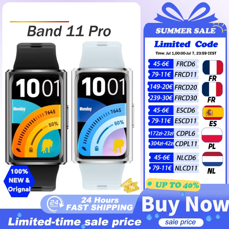 Global Version Smart Watch Huawei Band 11 Pro Wrist Smart Band 1.62'' AMOLED Screen Smartwatch Heart Rate Smartband