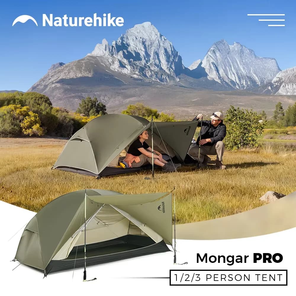 Naturehike Mongar Pro UL Camping Tent 20D Nylon 1 2 3 People Tourist Hiking Rainproof outdoor mountain climbing Sun Shelter