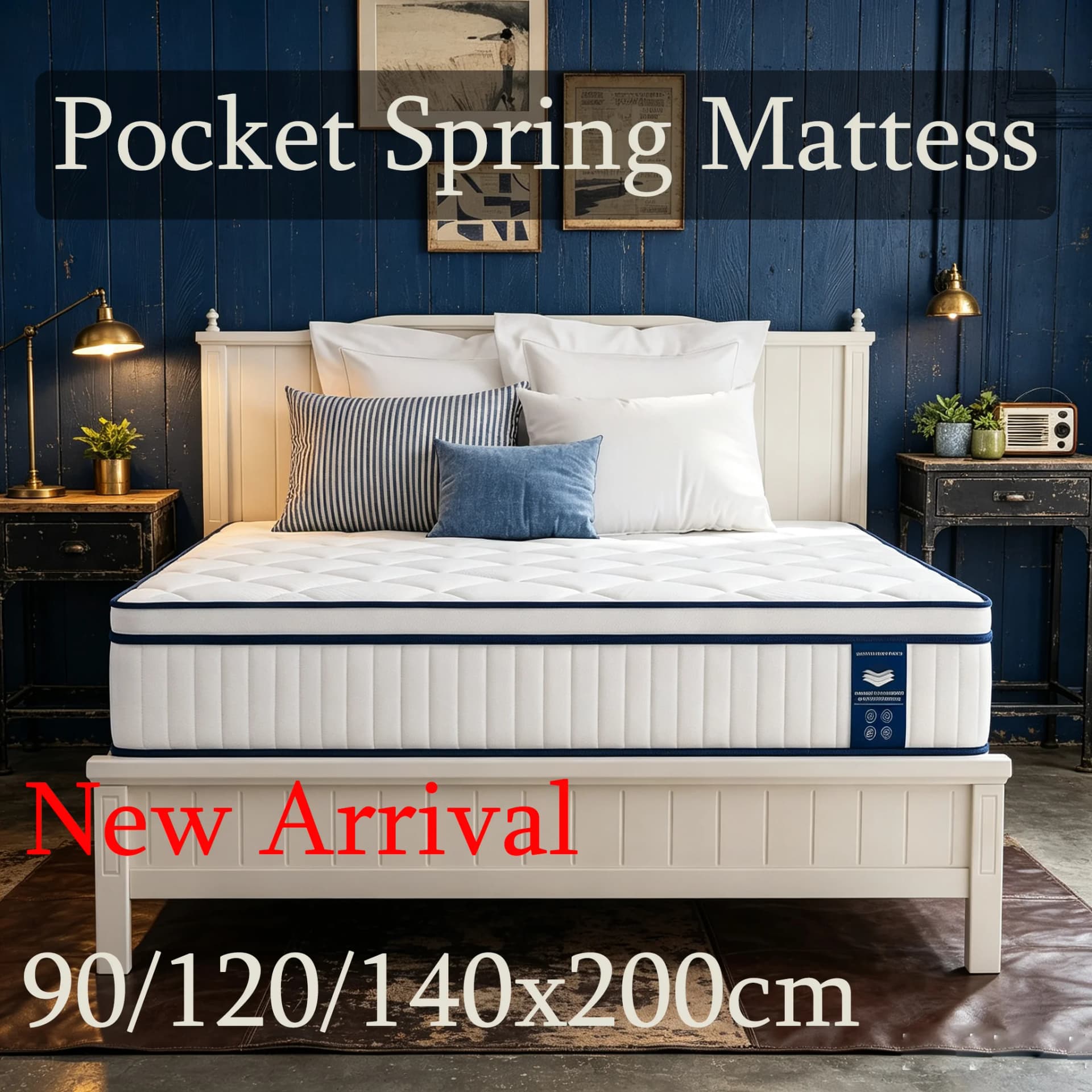 7-Zone Pocket Spring Mattress New Arrival 90/120/140x200cm 25cm  Breathable & Firm Support Motion Isolation Design Perfect for Dorm Guest Room & Bedroom
