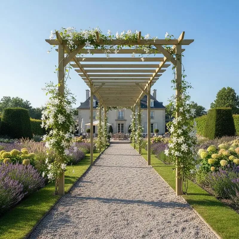 Garden Pergola, 410 X 40 X 203 Cm, Wood