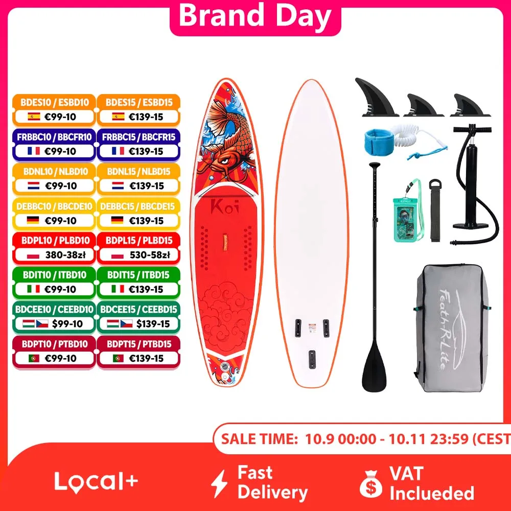 FunWater Inflatable Stand Up Paddle Board Paddling Board Surfboard Surf Sup Board 320-385CM  Non-Slip Water Sport Paddle Board