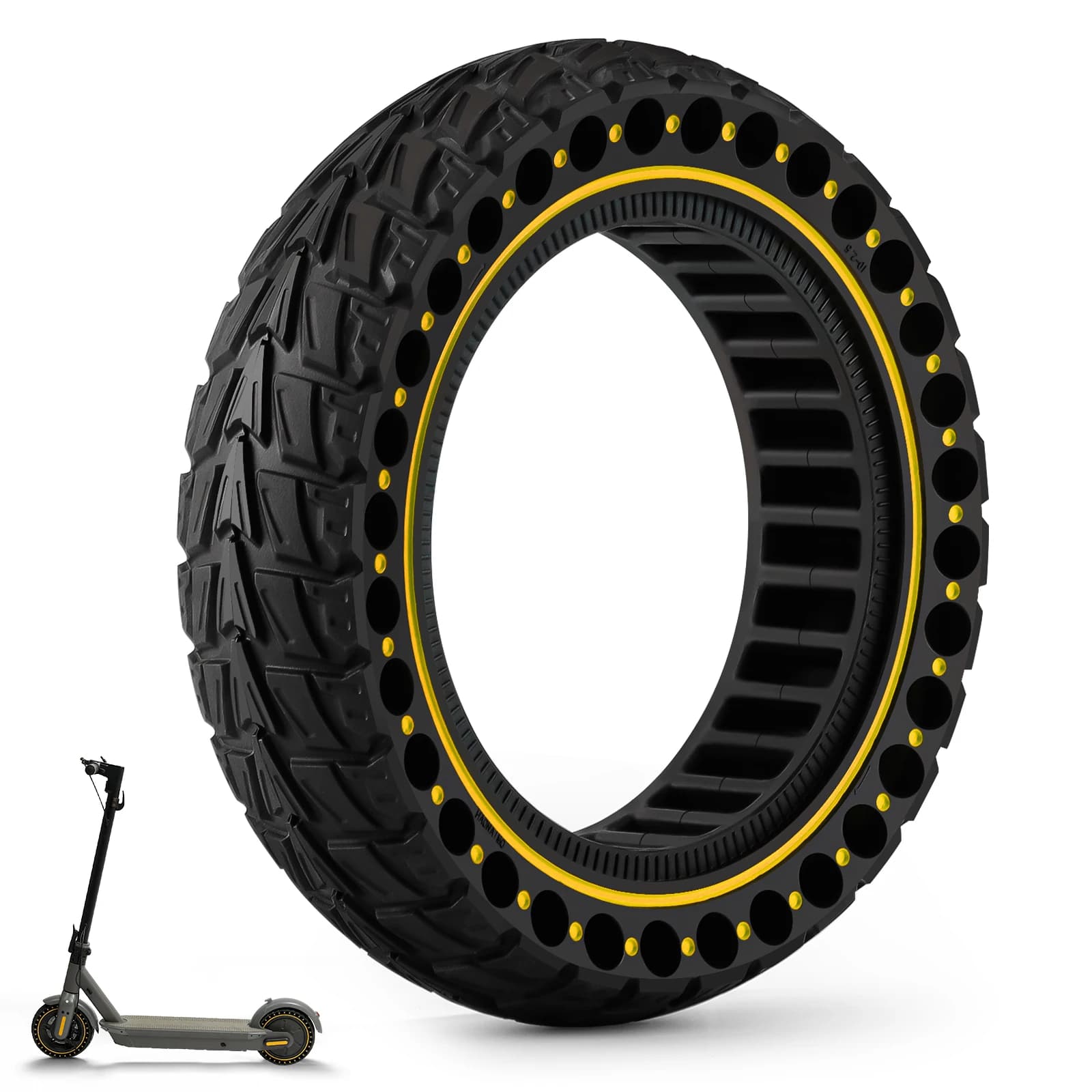 10x2.5 (60/70-6.5)Off-road Solid Tire for Ninebot G30 G30L G30D Electric Scooter Anti-slip Explosion-proof Tyre Strong Grip