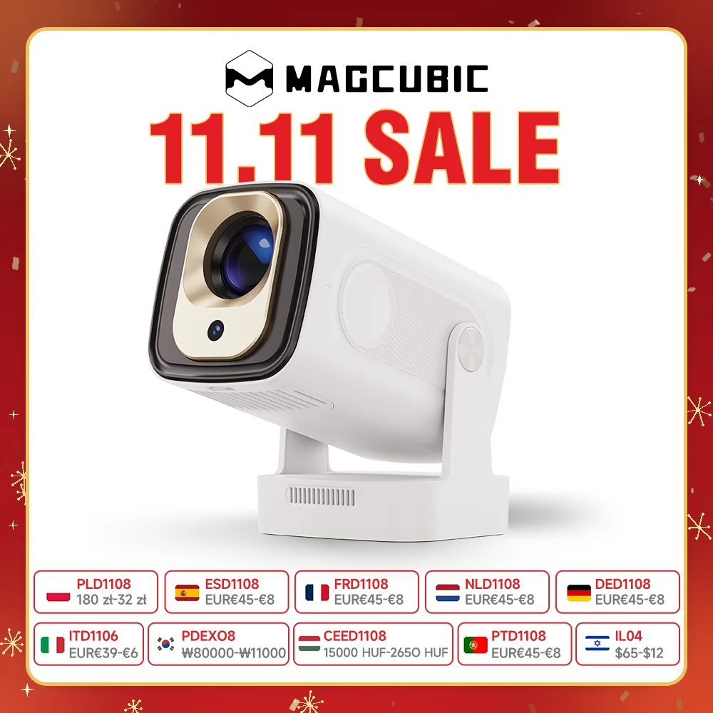 Magcubic HY310 Home Outdoor Movie Projector 4K Projector Auto Focus Native 1080P Projector 330ANSI Dual Wifi BT5.4 Air Mouse Voice