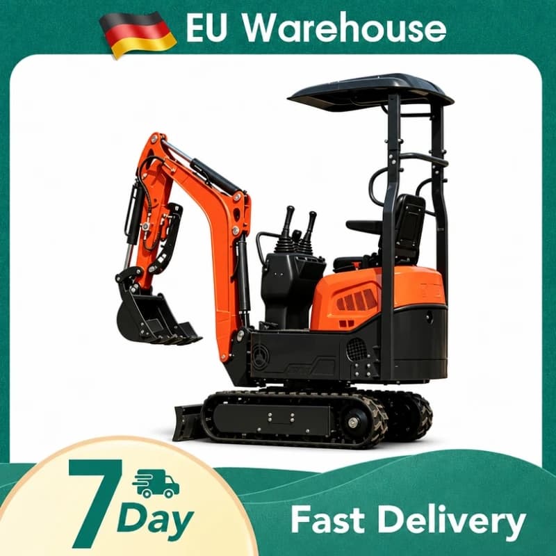 1.2T Mini Excavator 7.6kW Diesel Engine, 850mm Narrow Crawler Digger, 30° Gradeability, 0.025m³ Bucket, Compact Excavator