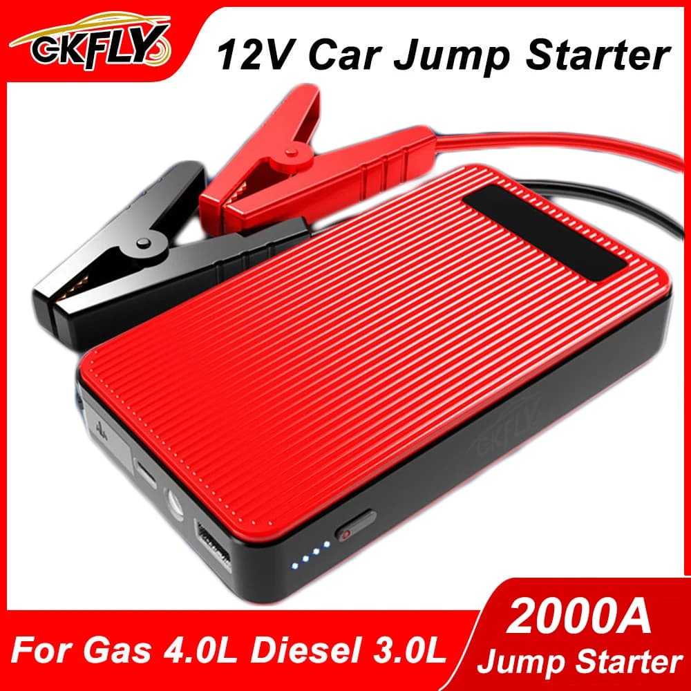 GKFLY 2000A/3000A/4000A Car Jump Starter Power Bank Petrol Diesel Car Battery Charger Starting For Auto Battery Booster
