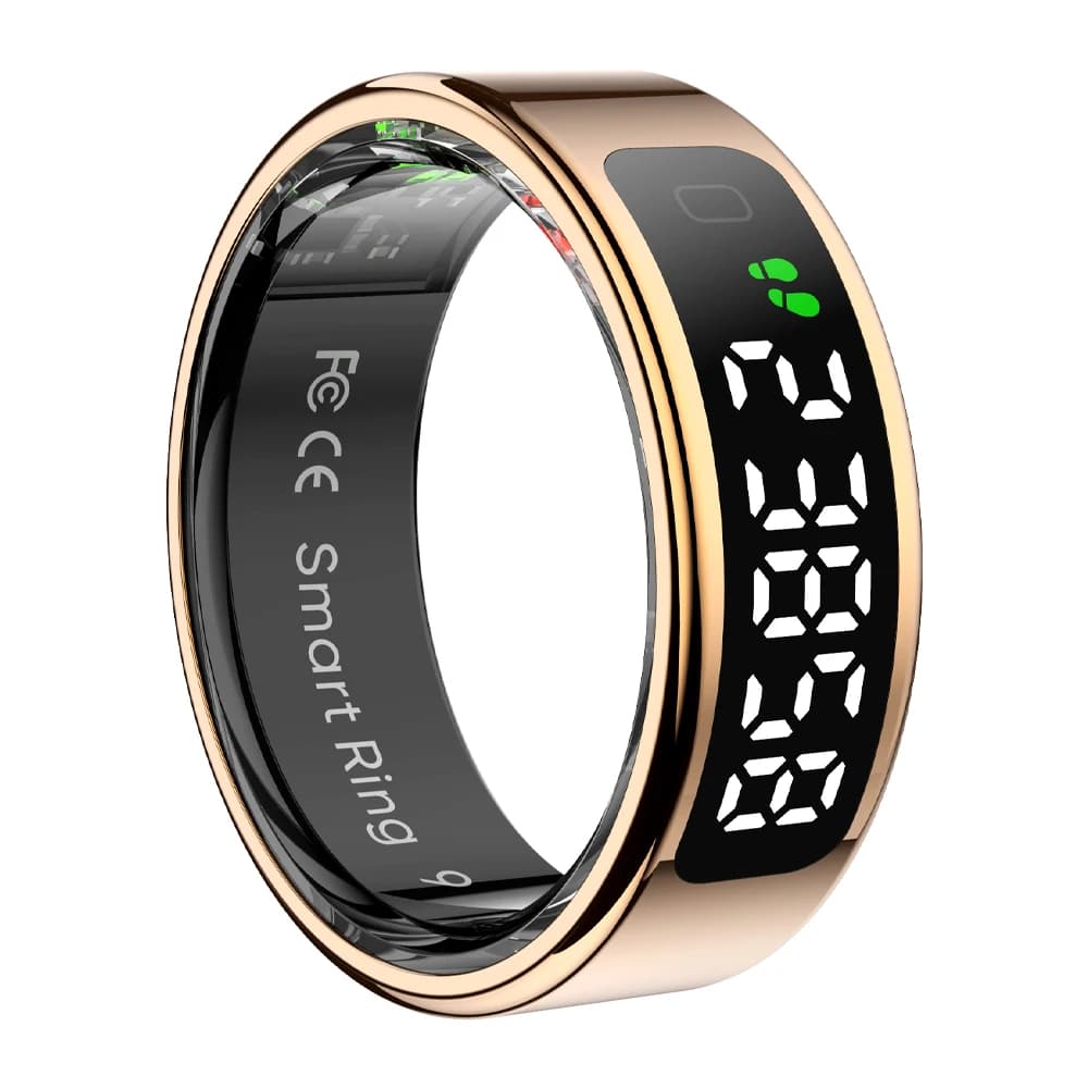 New COLMI R12 Smart Ring, Wireless Charging, Display and Touch, Health Manager, Multi Sports Modes For Men Women, Gold, Silver