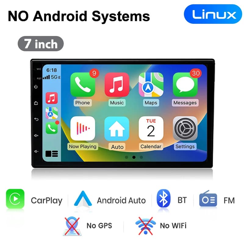 Junsun 7 9 10'' Universal Car Stereo Radio CarPlay Android Auto For VW Fiat Renault Nissan Peugeot Ford Hyundai Kia Honda Toyota Seat IPS Screen Multimedia Player Smart Intelligent Systems 2 Din Autoradio GPS Navigation Bluetoth 4G WIFI 8 Core FM DSP RDS