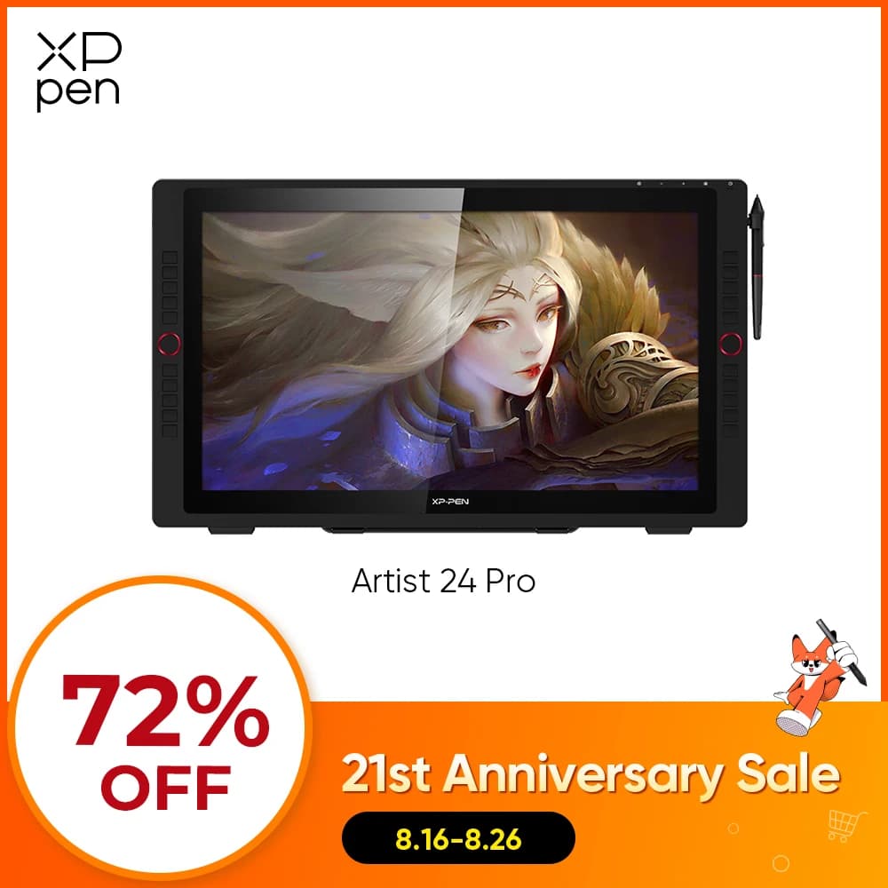 XPPen Artist 24 Pro 23.8 Inch 2K QHD Graphics Tablet Pen Display Drawing Monitor 20 Express Keys Support 60 Tilt for Windows Mac