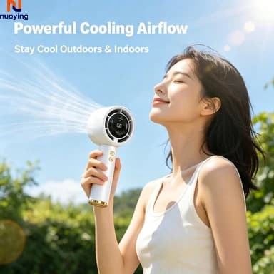 Rechargeable Mini Portable Handheld Fan Mute Powerful High-Speed Wind Design USB Quick Charge Long Lasting Cooling Fan Ideal for Travel Outdoor Sports Beach Trip