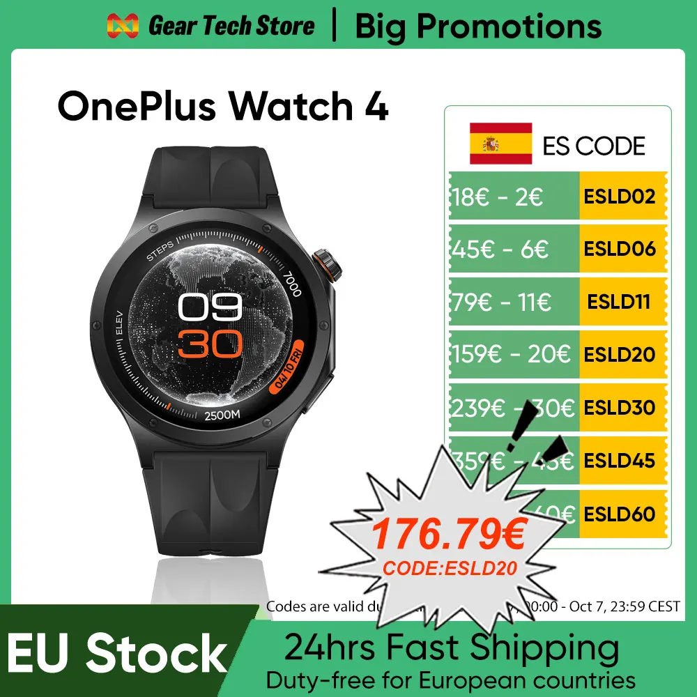 New Oneplus Watch 4 Global Version 2026 Smart Watch, Snapdragon W5 Processor, up to 16 Days of Battery Life