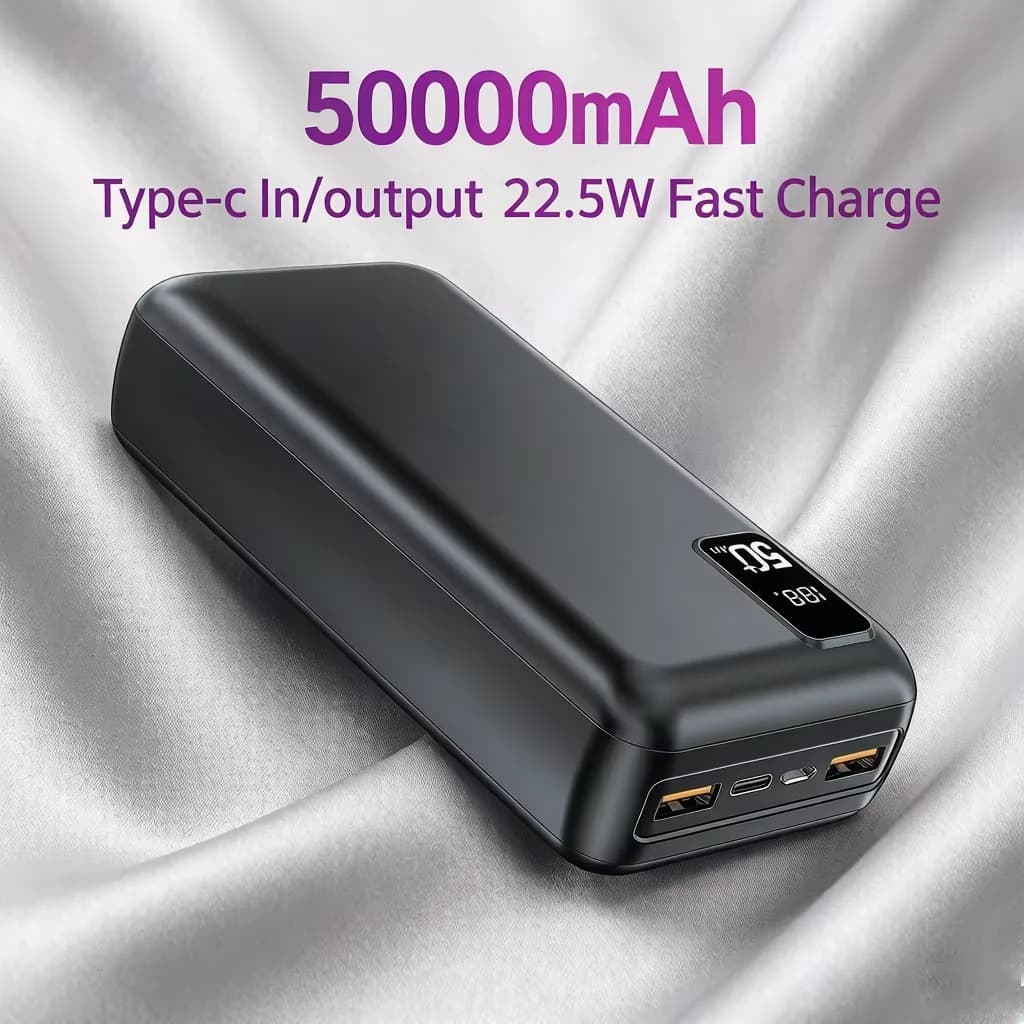 Hganus Slim 50000mAh Powerbank 22.5W Fast Charge Protable Powerbank External Battery High Capacity For IPh Xiaomi Samsung Outdoor Use