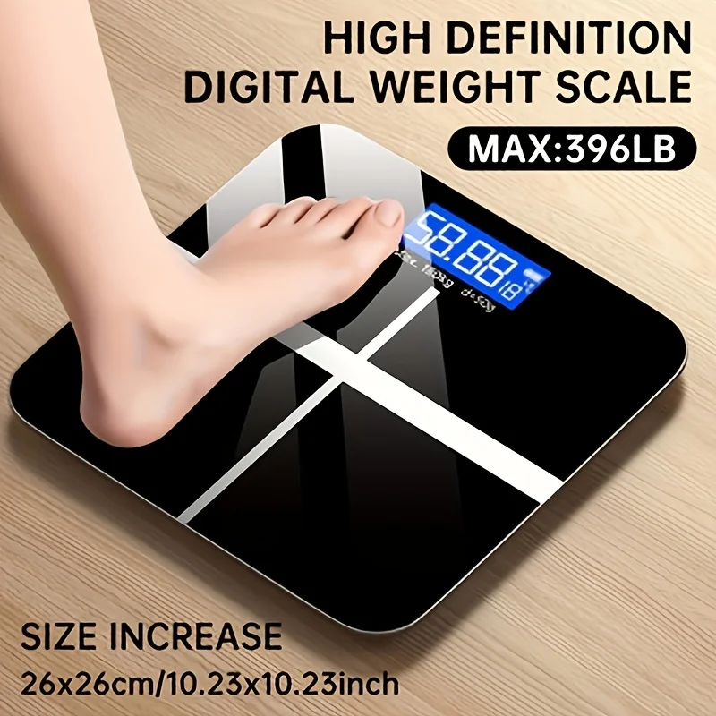 Electronic Bathroom Scale, 179.62 kg Capacity, High-Precision Scale with LCD HD Display, Temperature Display (Switchable Between kg and lbs), Ultra-Wide Platform, High-Precision Electronic Weighing