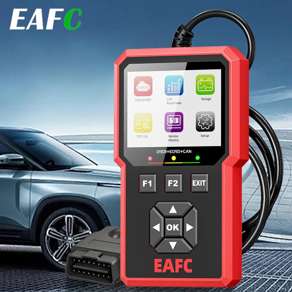 EAFC Professional Obd Scanner - Usb-Powered Automotive Diagnostic Tool with Real-Time Data Stream, Full-Featured Obd Testing (I/M Ready, Bod/Eobd), Clears Engine Fault Lights, Reads/Erases Codes for Most Vehicles, Automotive Maintenance