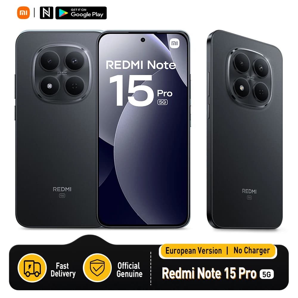 Xiaomi Redmi Note 15 Pro 5G European Version 256GB/512GB MTK Dimensity 7400-Ultra ,6.83" 1.5K AMOLED Display, 120Hz, 200MP OIS , IP68, NFC