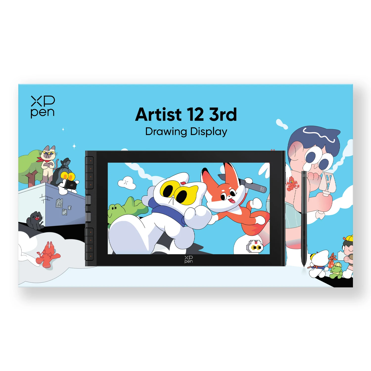 XPPen Artist 12 (Gen 3) Drawing Display with X4 Smart Stylus 2 Dials 8 Keys 1 Stand Portable Graphic Tablet Monitor 99% SRGB