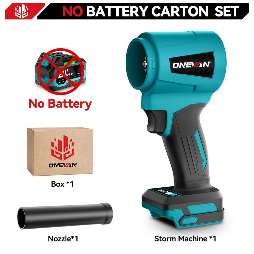 ONEVAN 400M/S Brushless Electric Turbo Blower 4000W Cordless Handheld Leaf Blowing Violent Power Tool For Makita 18V Battery Pin
