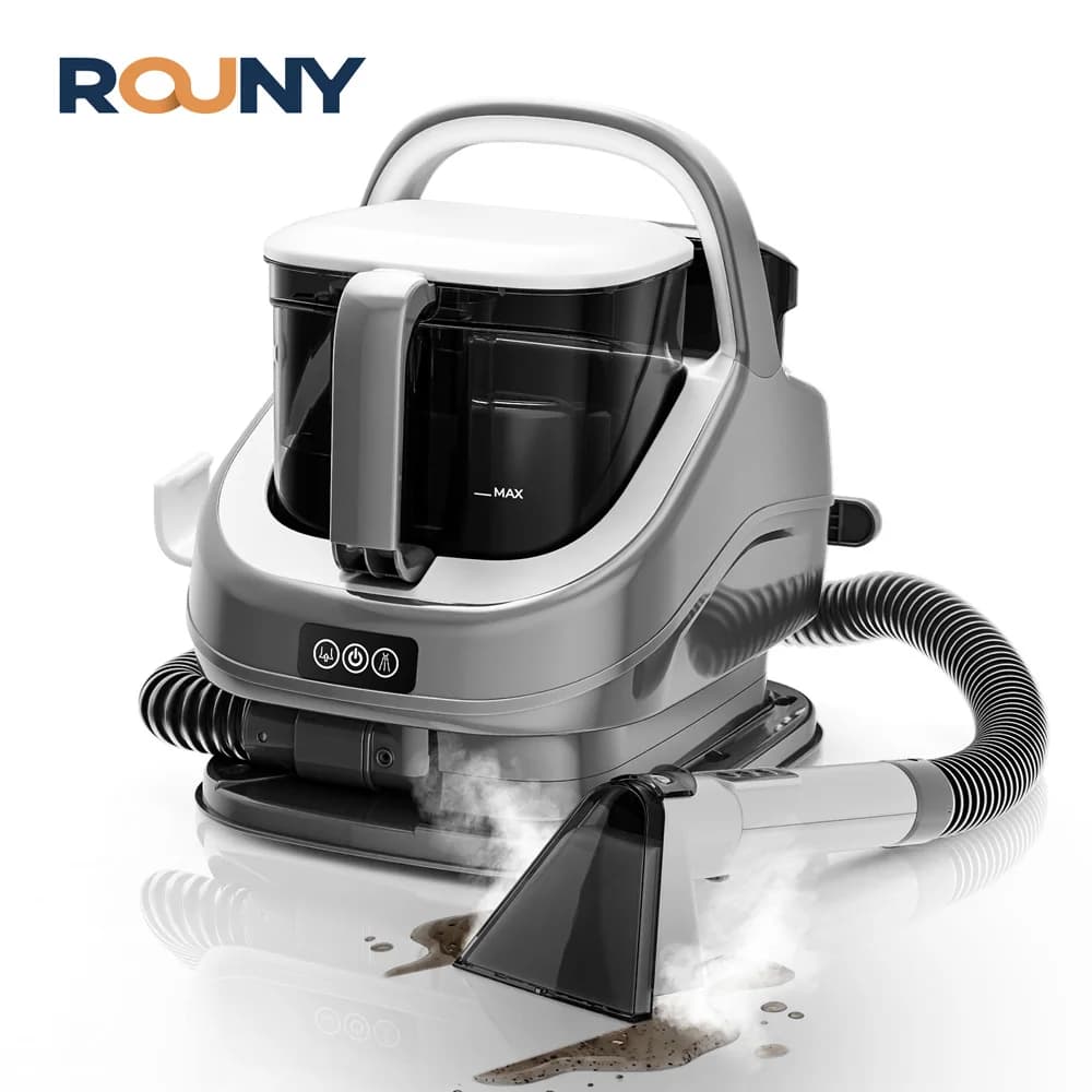 1300W 3-In-1 Steam Fabric Cleaner, Portable Upholstery Steam Cleaning Machine with 13kPa Strong Suction, 100°C High Temperature Sanitizing, Hot & Cold Water Washing, Design For Sofa, Carpet, Car Upholstery Cleaning