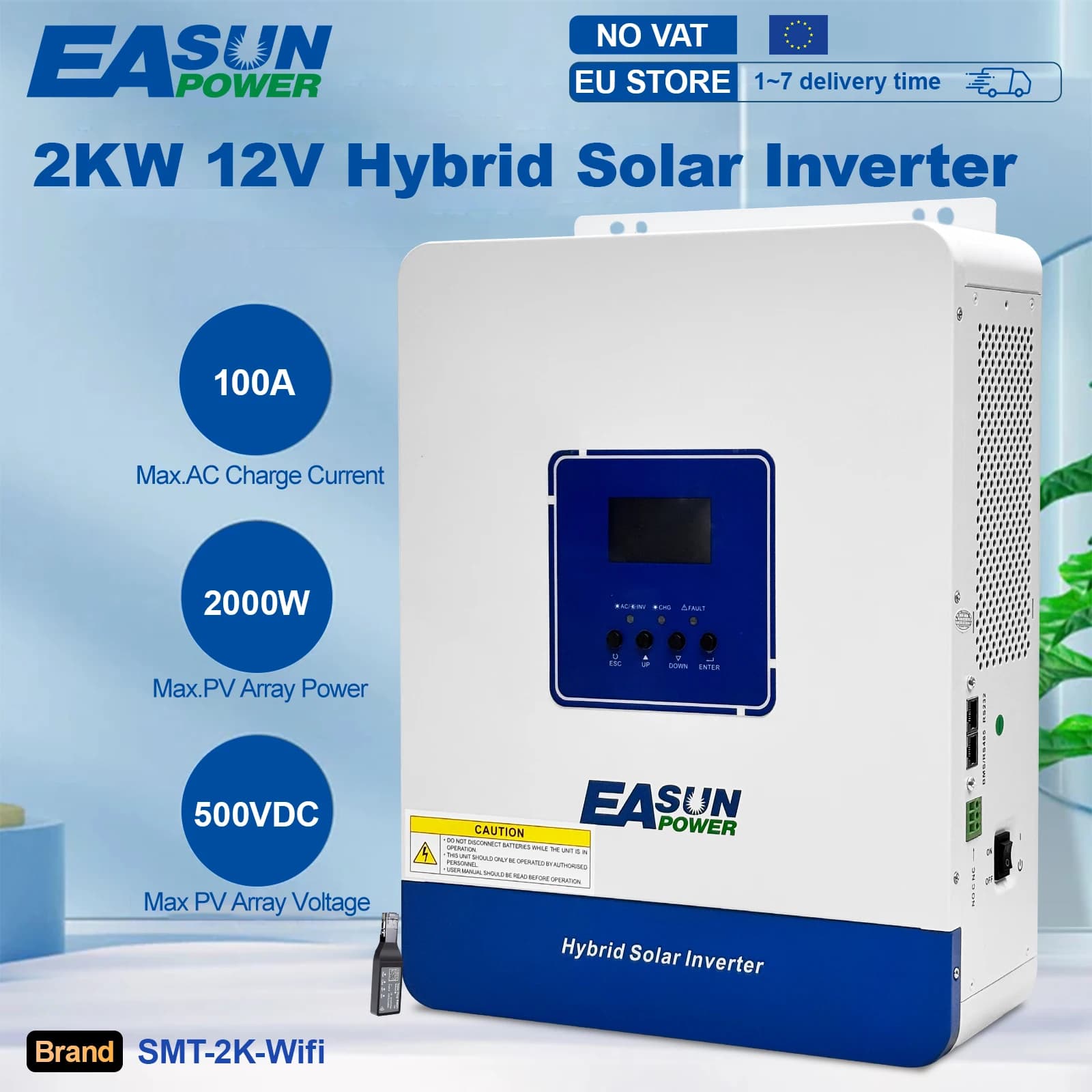 Easun 6.2KW 4KW 3.2KW 2KW Hybrid Solar Inverter 12V 24V 48V MPPT Off Grid Pure Sine Wave120A 230v 50/60hz Solar Inverter Charger
