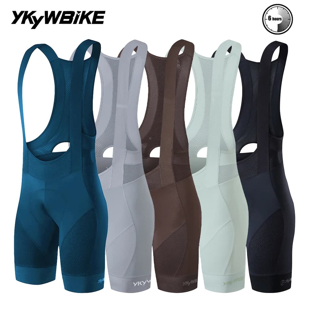 YKYWBIKE Men's Cycling Bib Shorts Italy Elastic Interface 7 Hours Paded Riding Pro Tihgt Bicycle Bib  Road Bike Cycling Shorts