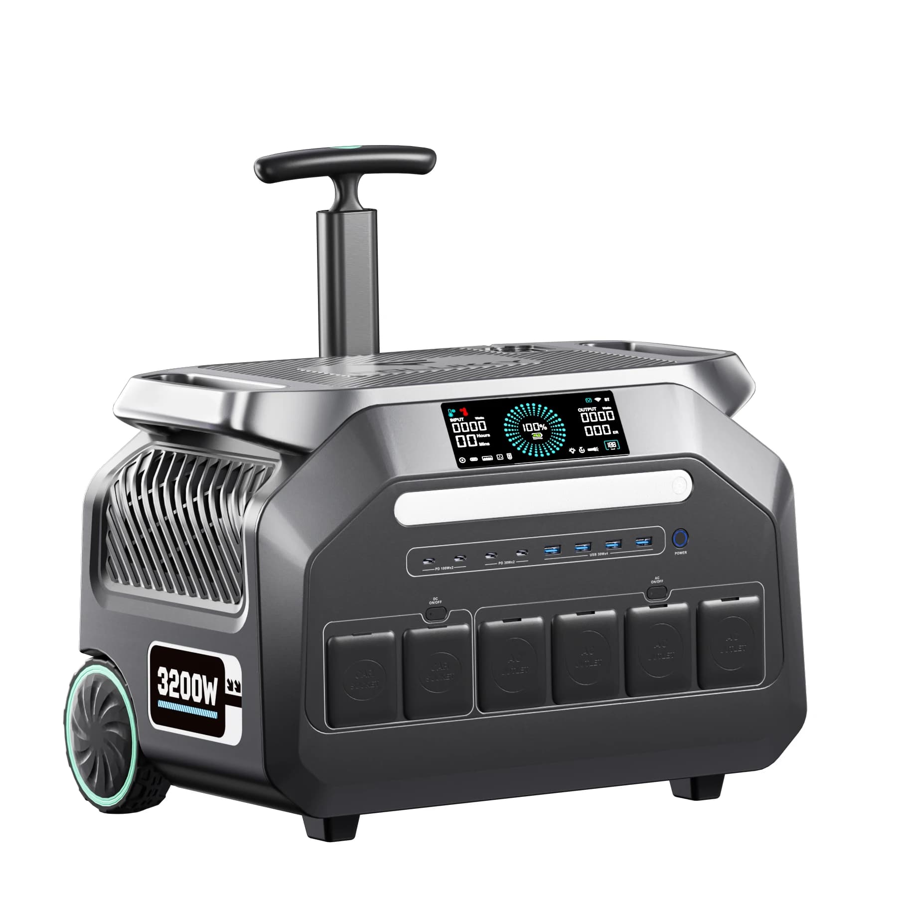 IEE 2400W 3200W Portable Power Station 64000Ah LiFePO4 2048Wh Life Battery AC V Output Trolley for RV Camping Van Mobile APP