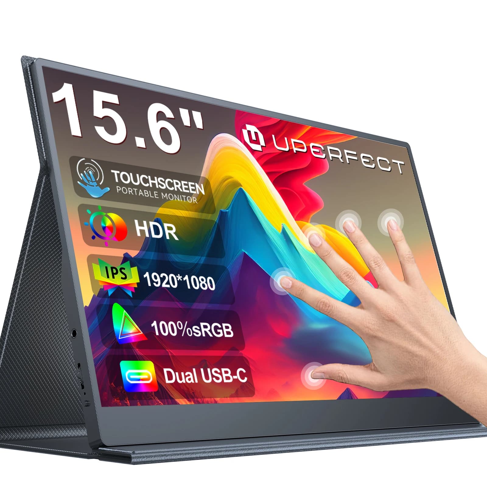 UPERFECT 15.6 Inch Touch Portable Monitor Gaming 1920*1080P 300cd/m2 Extended Pc Display For TV Laptop Second Screen XBox PS4/ 5