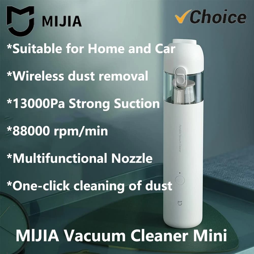 Original MIJIA Portable Handheld Vacuum Cleaner For Home Car Mini Wireless Dust Catcher Collector 13000PA Cyclone Suction