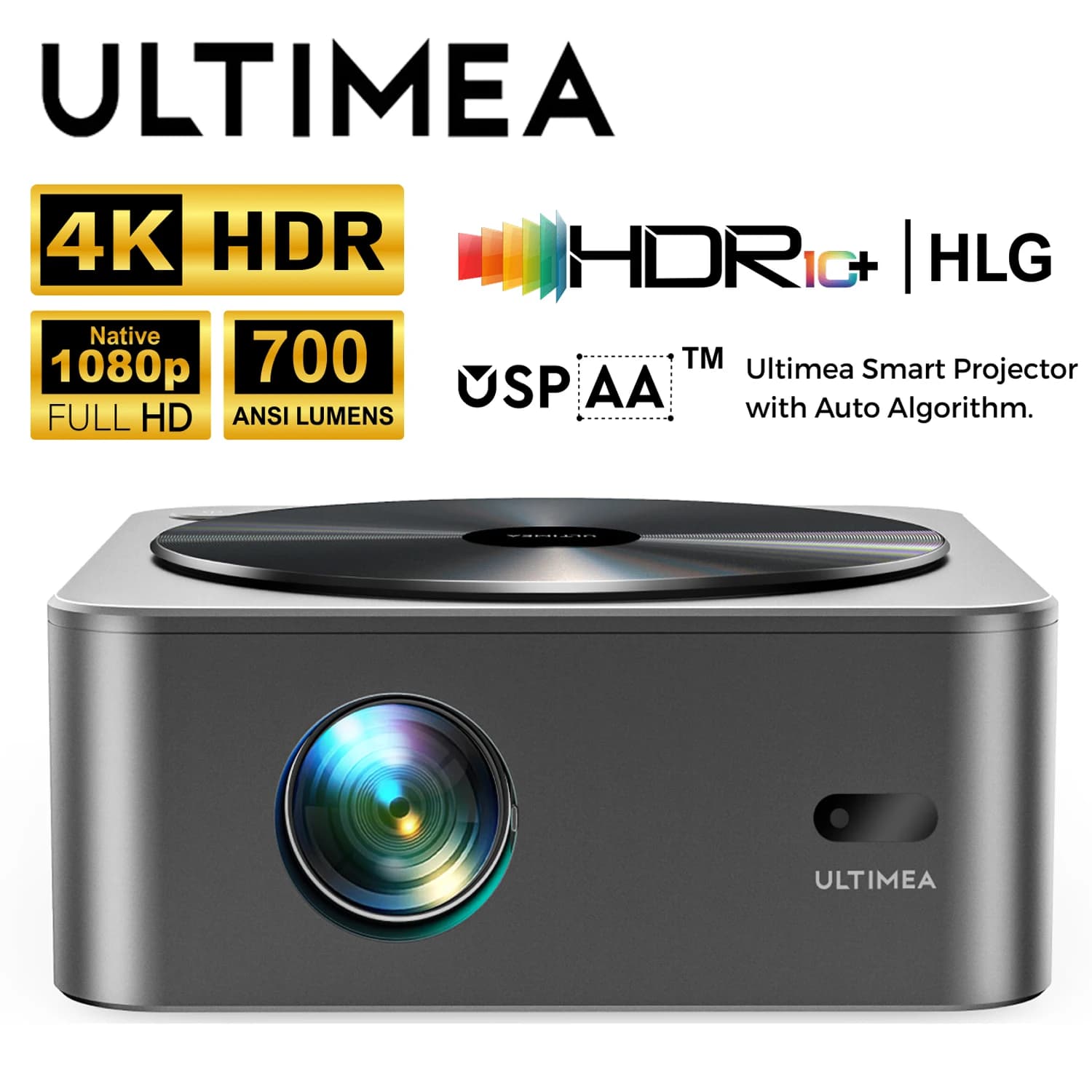ULTIMEA Smart Auto Focus Projector, 4K Supported 1080P Home Theater, Portable Movie & Gaming Projector for Indoor & Outdoor