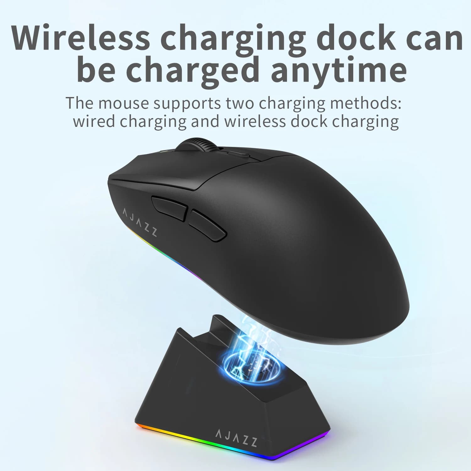 Ajazz Aj139 V2 Mc Gaming Mouse with Magnetic Paw3311 Wireless Rgb Charging Base, 24000 Dpi Bluetooth/Wired Mice Pc Gamer