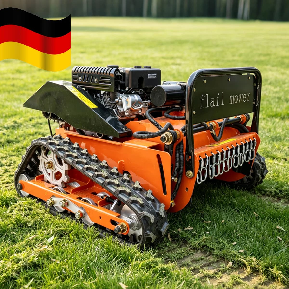 Remote Controlled Gas Flail Mower Lawn Mower Bush Cutter 212CC Electric Start Engine Free Shipping From Germany In Stock