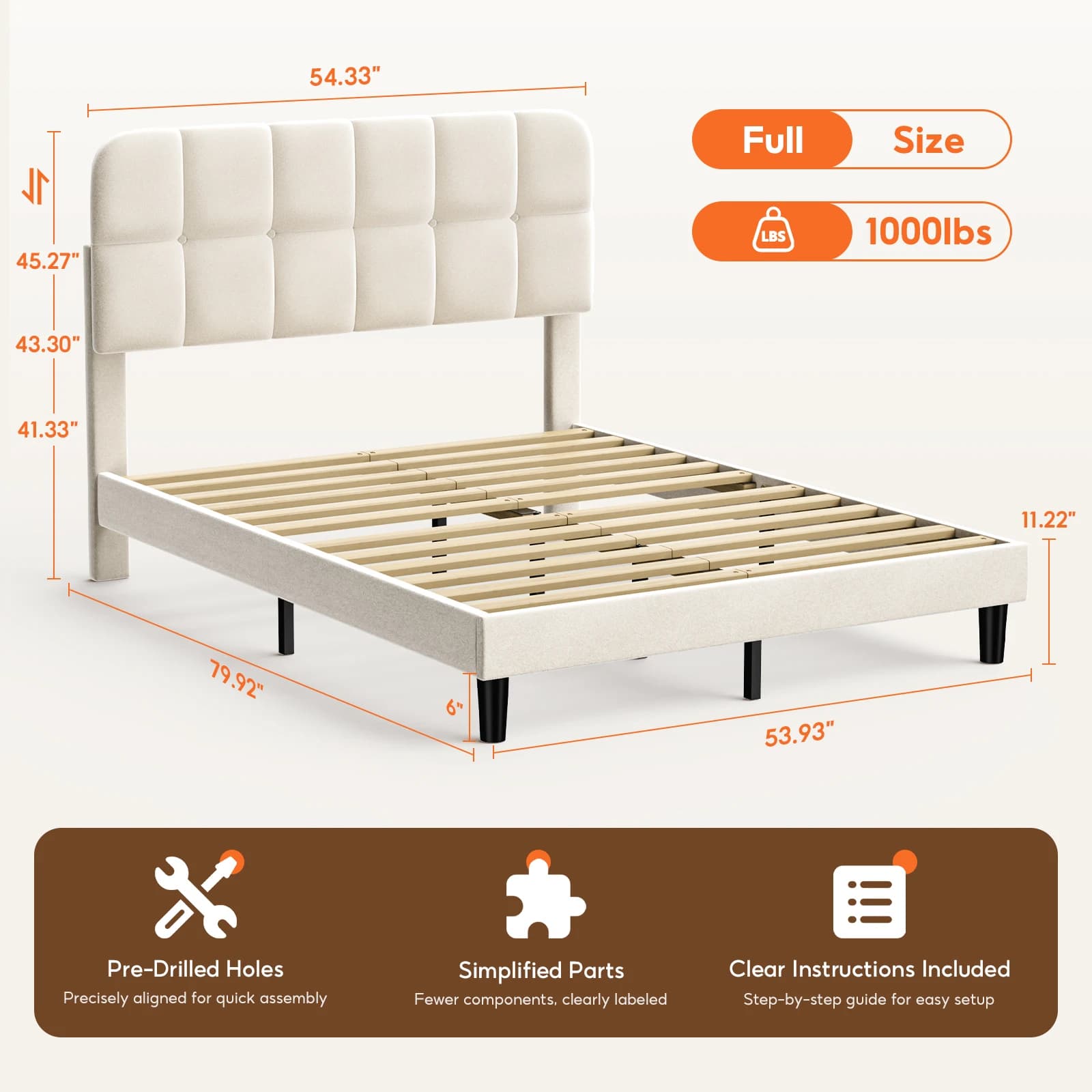Upholstered Bed Frame 140×200cm, 160×200c,Double Bed, velvet Modern Style Suitable for Bedroom