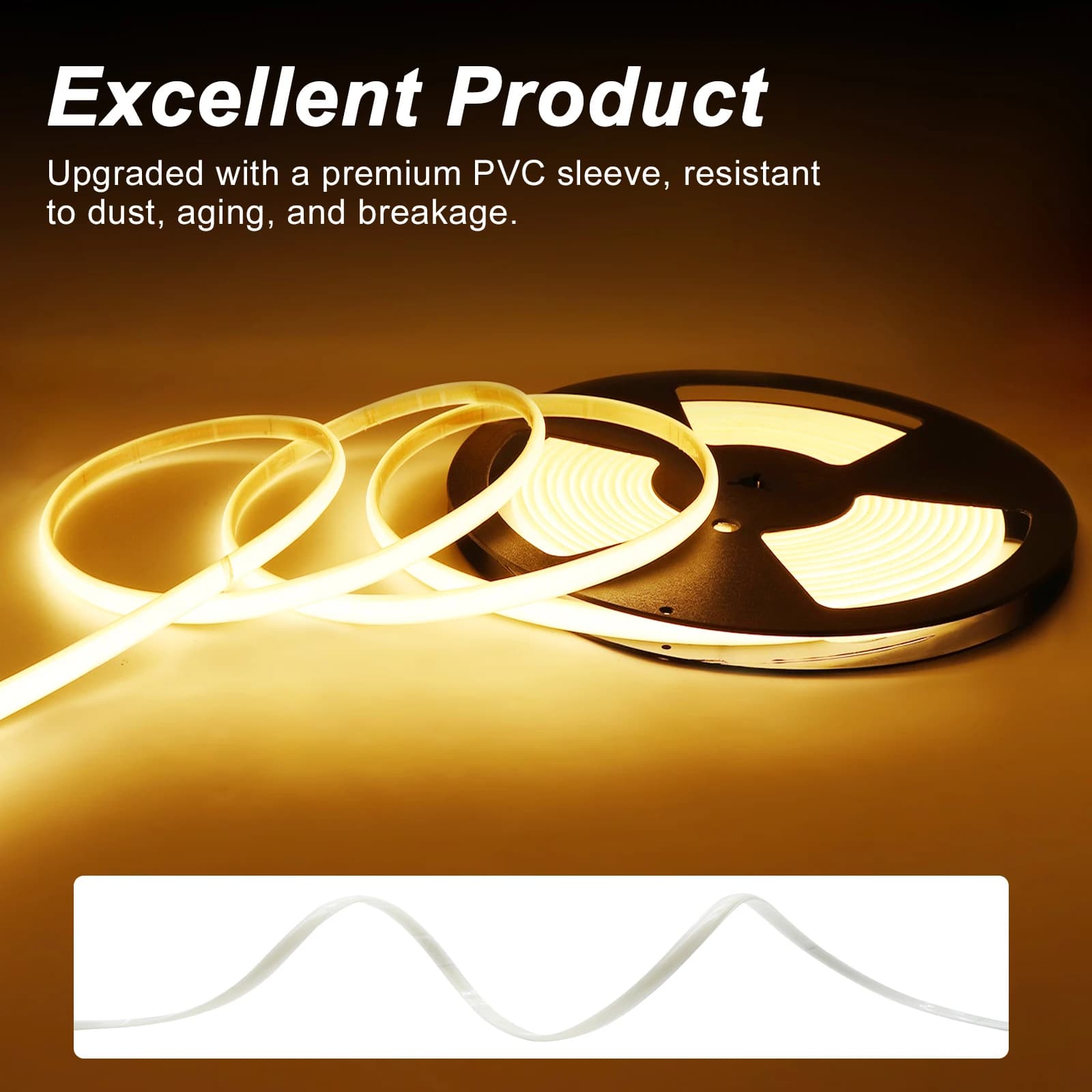 10M 220V Waterproof Outdoor COB LED Strip Light Super Bright Flexible Ribbon LED Tape For Kitchen Garden Lighting Decor