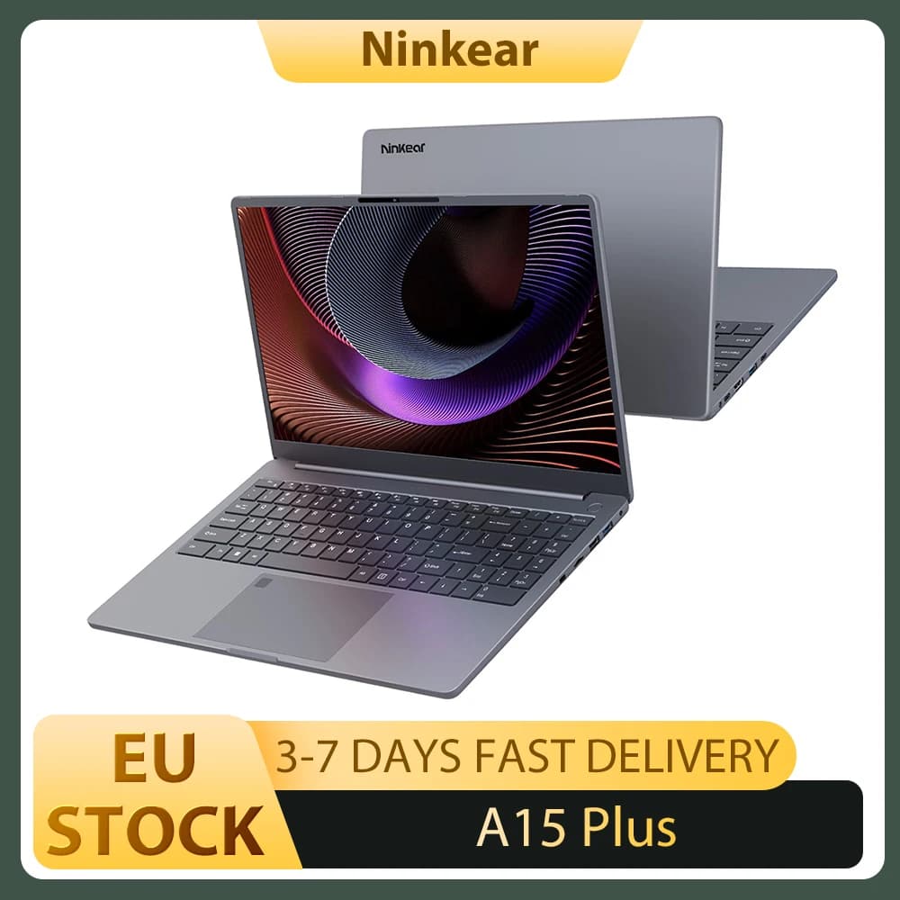Ninkear A15 Plus Laptop, 15.6 inch 1920*1080 60Hz Screen, AMD Ryzen 7 5825U 8 Cores Max 4.5GHz, 16GB RAM 1TB SSD, WiFi 6
